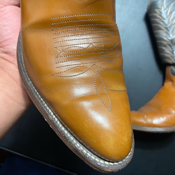 90s JUSTIN 1601 Leather Boots Cowboy Western 8.5 D